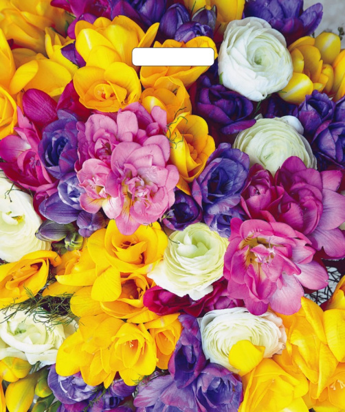 Пакет ПЭ с вырубной ручкой 38х45+3см (60) (Весенний букет), ВУР51119